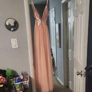 Elegant Peach Evening Gown